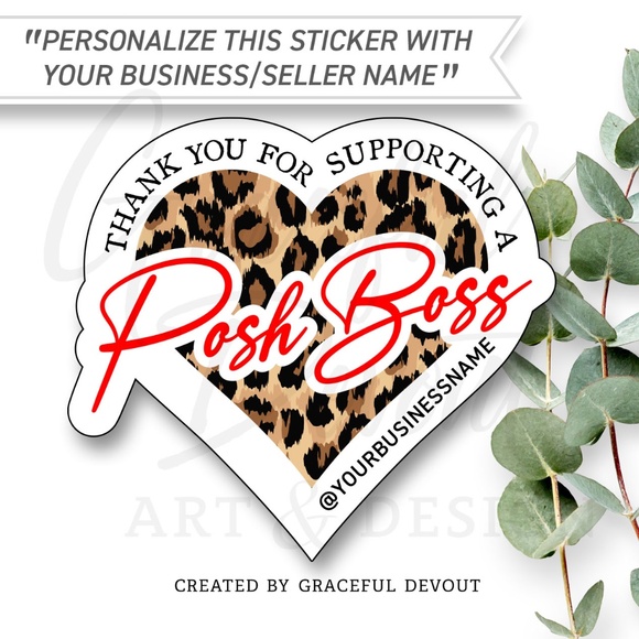 Graceful Devout Other - Thank You For Supporting A Posh Boss - Sticker- 2" (inches) (48ct.) [GD13-48]